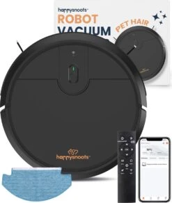 Aspirateur Robot Smart Happysnoots Avec Fonction De Nettoyage - Google Home Et Alexa - Robot De Nettoyage - Robot Aspirateur Pour Poils De Chien