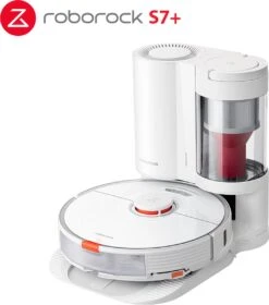 Xiaomi Roborock S7+ - Robot Aspirateur - 2500Pa - Robot Aspirateur Laveur + Station D'aspiration - Autonomie 180 Min - Appli/commande Vocale