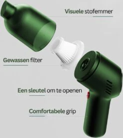 DDRADON Aspirateur De Voiture Portable Sans Fil - Aspirateur De Voiture - Convient Pour La Voiture Et La Maison - Haute Qualité - Vert - Léger -Nettoyage Produits Boutique 1070x1200 3