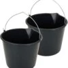 5x Pièces De Seaux Ménagers Noirs Robustes 20 Litres Avec Bec Verseur - Seaux De Bricolage / Seaux De Construction / Seaux De Nettoyage