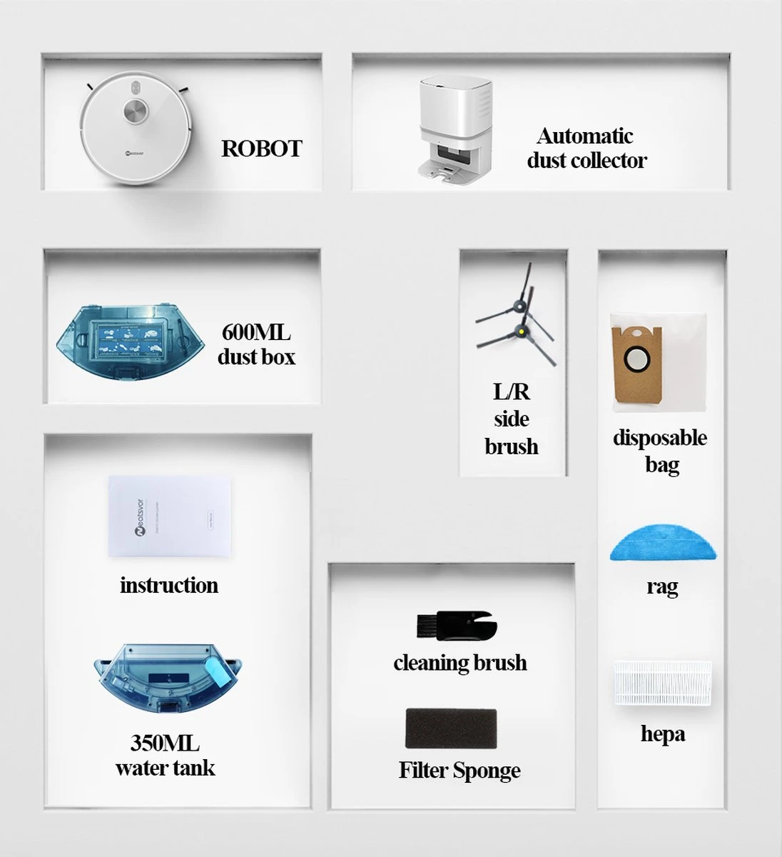 Aspirateur Robot NEATSVOR Avec Station De Charge - Aspirateur Robot Avec Fonction De Nettoyage - Vidange Automatique - Wit 13 Aspirateur Robot NEATSVOR Avec Station De Charge - Aspirateur Robot Avec Fonction De Nettoyage - Vidange Automatique - Wit – Image 11