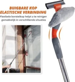 Manche Télescopique Lavage Vitres - Manche Télescopique Avec Brosse Multifonctionnel - Extensible Avec Tête Flexible - Set Complet - Jusqu'à 165 Cm -Nettoyage Produits Boutique 1096x1200 3