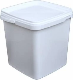 50 X Seau Carré Avec Couvercle (5,5 Litres) - BLANC - De Qualité Alimentaire - Avec Fermeture De Garantie - Convient Au Congélateur Et Au Lave-vaisselle - En Matériau 100 % Recyclable