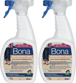 Bona Oiled Wood Floor Cleaner Spray - 2 X 1 Litre Multipack - Sans Traces - Séchage Rapide