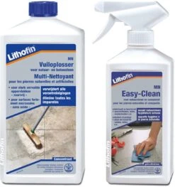 Kit D'entretien MN - Plans De Travail En Pierre Naturelle Et Composite - MN Dirt Dissolver 1L Et Easy- Clean 500ml - Lithofin