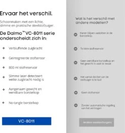 Dalmo VC8011 - Aspirateur Balai Sans Fil Avec Technologie Cyclone - Filtre HEPA - Siècle Des Lumières LED Et écran Tactile - Capteur De Poussière - Aspirateur Balai Sans Fil - 350 Watt / Argent -Nettoyage Produits Boutique 1130x1200