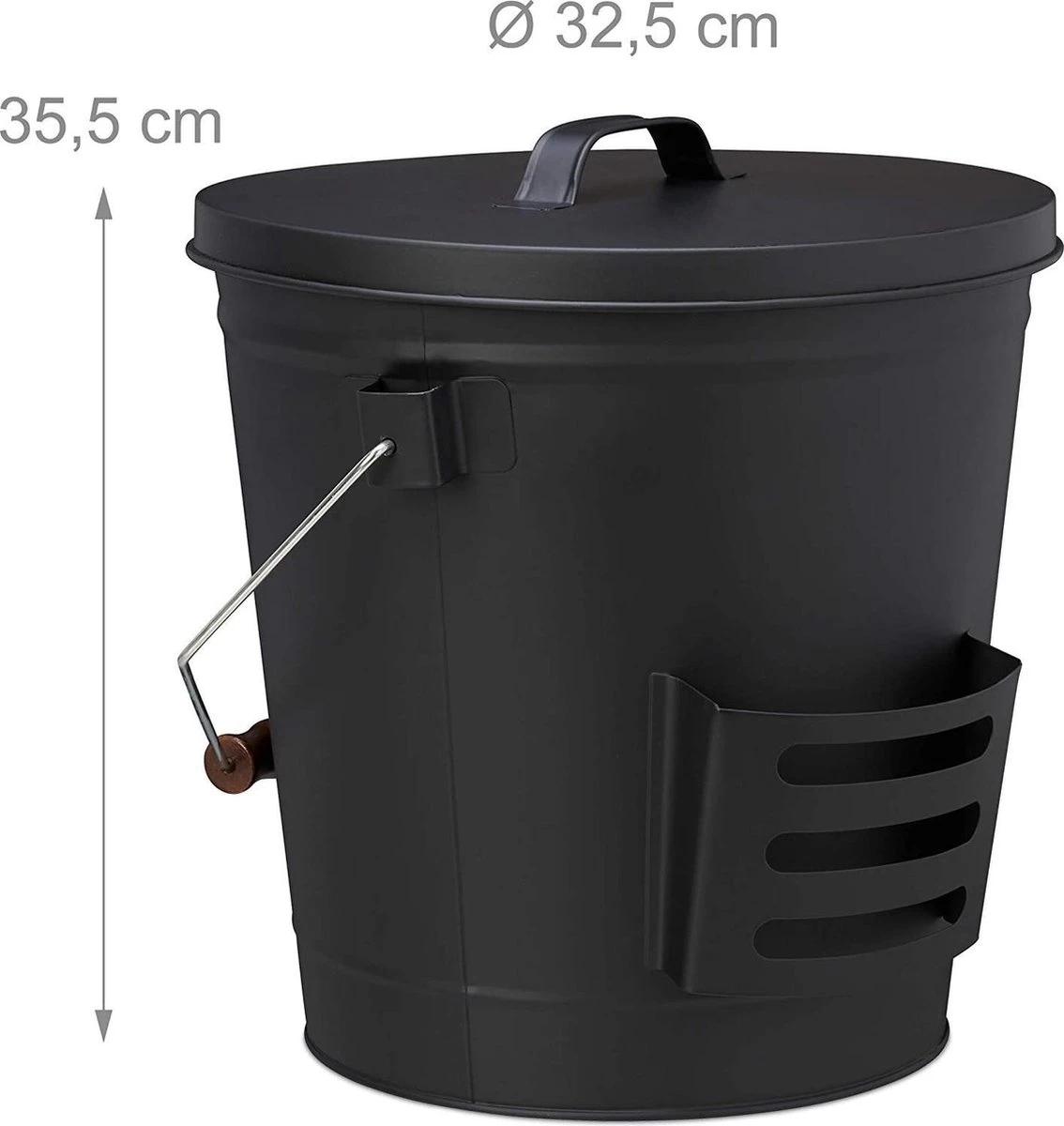 Seau à Cendres Noir Avec Couvercle Et Pelle, Acier, Seau à Charbon Avec Anse, 19 L, Pelle à Cendres, Cheminée Et Grill, 47,5 X 38 X 33 Cm 7 Seau à Cendres Noir Avec Couvercle Et Pelle, Acier, Seau à Charbon Avec Anse, 19 L, Pelle à Cendres, Cheminée Et Grill, 47,5 X 38 X 33 Cm – Image 5