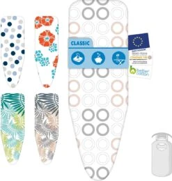 LaundrySpecialist De Table à Repasser CLASSIC S/M - Convient Pour Les Planches à Repasser De Max 125 X 42 Cm - Circle Blocks