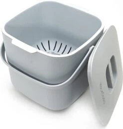 Poubelle à Compost YourCasa® - 7L - Pour Les Déchets Organiques Du Quotidien Dans La Cuisine - Passe Au Lave-vaisselle - Anti-odeur - Insert Intérieur Amovible - Poubelle à Déchets Organiques Avec Couvercle (gris Clair)
