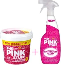 The Pink Stuff Paste 850GR + Pink Stuff Mousse De Salle De Bain Nettoyant Pour Salle De Bain 500ML SET