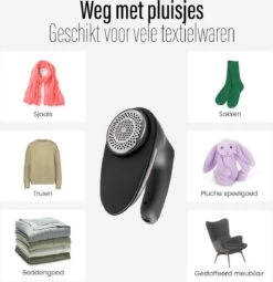 Magnify Electric Lint Remover - Sans Fil - 2 Accessoires Supplémentaires - Zwart - Épilateur - USB - Coupe-peluches - Textile Et Laine - Sac De Rangement Inclus -Nettoyage Produits Boutique 1162x1200