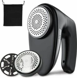 Électrique Lint Remover - Sans Fil - 2 Accessoires Supplémentaires - Zwart - Épilateur - USB - Tondeuse à Charpie - Textile Et Laine - Avec Sac De Rangement