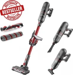 LooMar Stick Aspirateur Sans Sac Sur Batterie - Aspirateur Balai Sans Fil - Aspirateur Sans Sac Sans Fil - 3 Accessoires