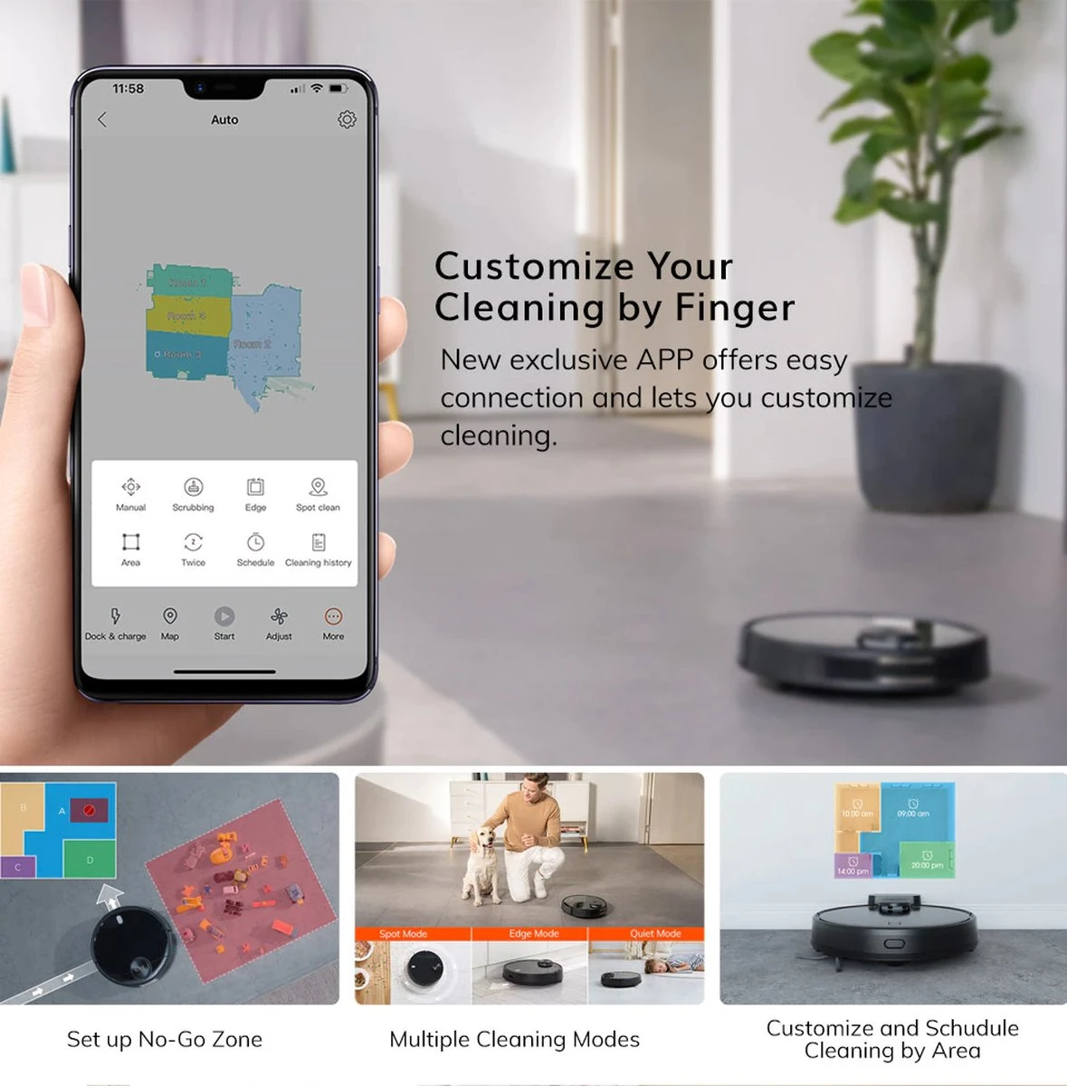 Aspirateur Robot Ilife - Avec Navigation Intelligente - Incl. Station De Charge - Aspirateur Sans Sac - Avec Fonction De Nettoyage - Aspirateur Robot - Zwart - Incl. Application 13 Aspirateur Robot Ilife - Avec Navigation Intelligente - Incl. Station De Charge - Aspirateur Sans Sac - Avec Fonction De Nettoyage - Aspirateur Robot - Zwart - Incl. Application – Image 11