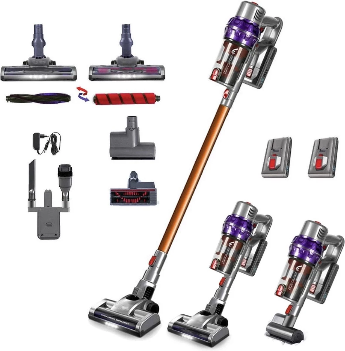 Aspirateur - Sans Fil - Aspirateur Balai - Puissant - Aspirateur à Main Sans Sac - Nettoie Les Coins Et Le Sol En Douceur 3 Aspirateur - Sans Fil - Aspirateur Balai - Puissant - Aspirateur à Main Sans Sac - Nettoie Les Coins Et Le Sol En Douceur