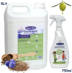 * FORFAIT AVANTAGE * Produits D'entretien Ménager Bio . Bio écologique. Vaporisateur Pratique Savon De Marseille Noir 750ml Et Recharge 5Lit