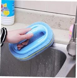 Bain Éponge Multifonctionnelle - Cuisine Nettoyage Salle De Bains Toilettes Cuisine Glas Mur Nettoyage Brosse De Bain Poignée Éponge Bain Fond Baignoire - Outils De Nettoyage