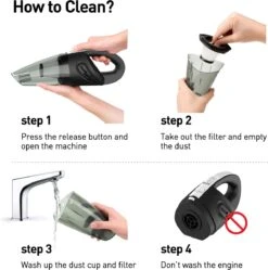 Aspirateur à Main Sans Fil - Aspirateur Sans Fil - Pour Humide Et Droog - Aspirateur Pour Poils D'animaux Domestiques - Aspirateur à Main Rechargeable Avec 9 Accessoires - 2 Filtres HEPA - Zwart -Nettoyage Produits Boutique 1189x1200 4