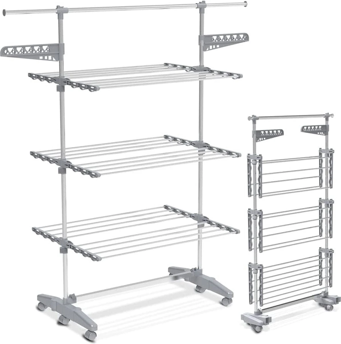 Vounot Séchoir à Linge Pliable à Roulettes Séchoir à Linge En Acier Inoxydable De Grande Capacité Ceinture Pliante à 3 Couches 23m Intérieur Outdoor Sèche-linge En Métal 170x60x152cm 3 Vounot Séchoir à Linge Pliable à Roulettes Séchoir à Linge En Acier Inoxydable De Grande Capacité Ceinture Pliante à 3 Couches 23m Intérieur Outdoor Sèche-linge En Métal 170x60x152cm