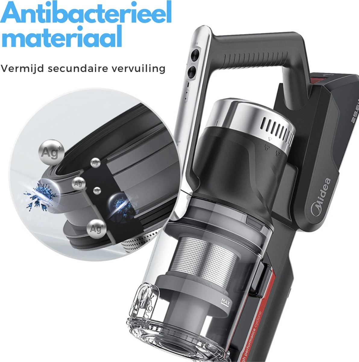 Aspirateur Balai Midea™ P7 - Aspirateur Sans Fil - Aspirateur Multi- Sans Sac - Puissance D'aspiration Très Forte 25kPa - Moteur Puissant 450W - Longue Durée De Fonctionnement - Filtre HEPA 11 Aspirateur Balai Midea™ P7 - Aspirateur Sans Fil - Aspirateur Multi- Sans Sac - Puissance D'aspiration Très Forte 25kPa - Moteur Puissant 450W - Longue Durée De Fonctionnement - Filtre HEPA – Image 9