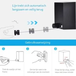 XYZ Goods - Corde à Linge Extensible - Robuste - Acier Inoxydable - Corde à Linge - Fil De Corde à Linge - Pour L'intérieur Et L'extérieur - Ligne De Séchage à Rouleaux - Rétractable - Camping - Pratique -Nettoyage Produits Boutique 1196x1200 1