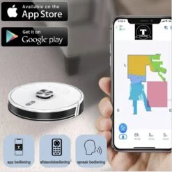 TONIHOMI® V8 - Aspirateur Robot Avec Fonction De Nettoyage - Vidange Automatique - Recharge Automatique - Navigation Laser LDS - Wit -Nettoyage Produits Boutique 1197x1200 19