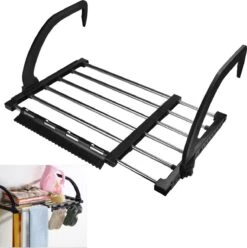 1 Pièce Radiateur Sèche-linge Acier Inoxydable Porte-Vêtements Chauffage 42-73cm Balcon Sèche-linge Extensible Cintre Balcon Suspendu Sèche-linge Pliable Radiateur Sèche-Chaussettes