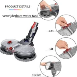 YONO Electrique Compatible Avec Dyson V15 / V11 / V10 / V8 / V7 / V6 - Raclette - Balai à Sol - Buse Accessoires De Vêtements Pour Bébé Et Pièces Pour Aspirateur Balai - Fixation Pour Balai - Avec 6 Balais Lavables -Nettoyage Produits Boutique 1197x1200 23