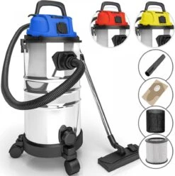 GoodVibes - Aspirateur Industriel - Nettoyeur à Sec - Fonction Soufflage - Aspirateur à Eau - Aspirateur Multifonctions - 30L - 2300W - Inox - Blauw -Nettoyage Produits Boutique 1197x1200 26