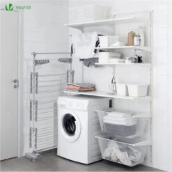 Vounot Séchoir à Linge Pliable à Roulettes Séchoir à Linge En Acier Inoxydable De Grande Capacité Ceinture Pliante à 3 Couches 23m Intérieur Outdoor Sèche-linge En Métal 170x60x152cm 15 Vounot Séchoir à Linge Pliable à Roulettes Séchoir à Linge En Acier Inoxydable De Grande Capacité Ceinture Pliante à 3 Couches 23m Intérieur Outdoor Sèche-linge En Métal 170x60x152cm -Nettoyage Produits Boutique 1198x1200 7