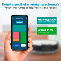 MEDION X40 SW - Aspirateur Robot - Navigation Intelligente Au Laser - Cartes De Plusieurs étages - Zones No Go & Go - APP - Blanc -Nettoyage Produits Boutique 1199x1200 6