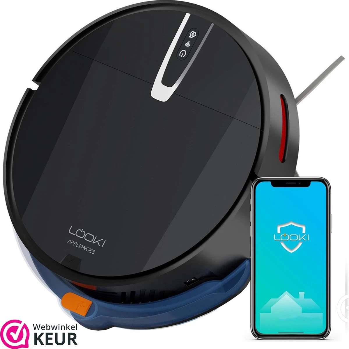 Looki® 3-en-1 Avec Fonction De Nettoyage Et Contrôle D'application - Aspirateur Robot Sans Fil - IOS Et Android - Automatique - Avec Station De Charge - 45DB - Zwart 3 Looki® 3-en-1 Avec Fonction De Nettoyage Et Contrôle D'application - Aspirateur Robot Sans Fil - IOS Et Android - Automatique - Avec Station De Charge - 45DB - Zwart