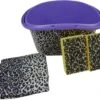 Set De Nettoyage Avec Imprimé Panthère - Violet / Marron Clair - Plastique - 5 Pièces - Seau / Chiffons En Microfibre / Éponges - Nettoyage - Nettoyage -Nettoyage Produits Boutique 1200x1003 1