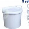 8 X Seau Blanc Rond Avec Couvercle - 5,5 Litres Avec Fermeture Garantie - Convient Au Congélateur Et Au Lave-vaisselle - Convient Aux Aliments Et Non Alimentaires - Produit Aux Nederland -Nettoyage Produits Boutique 1200x1003