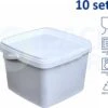 10 X Seau Carré Blanc Avec Couvercle - 3,5 Litres Avec Fermeture Garantie - Convient Au Congélateur Et Au Lave-vaisselle - Convient Aux Aliments Et Non Alimentaires - Produit Aux Nederland -Nettoyage Produits Boutique 1200x1016 2