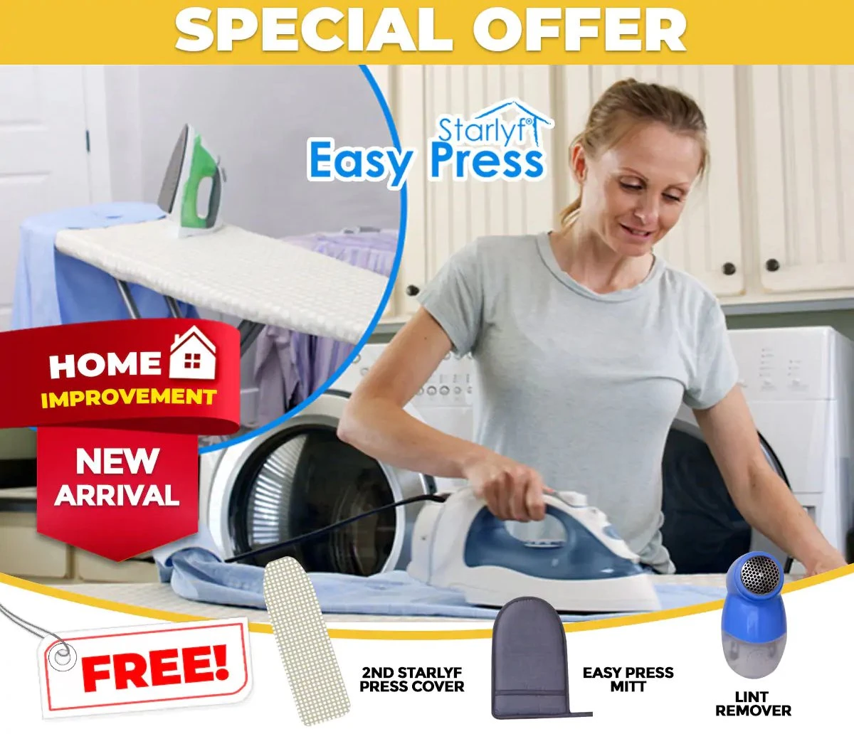 Repassage Rapide - Easy Press - Starlyf - Housse De Planche à Repasser + Anti-peluches + Gant De Protection En Fer - Vêtements - Vapeur - Vapeur à Main - Sans Fer - Geen De Plis - Repassage 3 Repassage Rapide - Easy Press - Starlyf - Housse De Planche à Repasser + Anti-peluches + Gant De Protection En Fer - Vêtements - Vapeur - Vapeur à Main - Sans Fer - Geen De Plis - Repassage