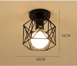 Suspension Noire - Lampe D'ambiance - Plafonnier - Lampe De Cuisine - Ø20 Cm - Zwart - Métal - Industriel - E27 - 240V - Sans Source Lumineuse
