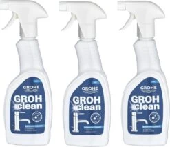 GROHE Nettoyant Grohclean - 3x 500 Ml - Pour Salle De Bain / Cuisine/ Toilettes - Pack économique - Agent De Nettoyage