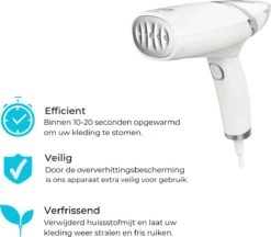 Défroisseur à Vapeur EQ - Défroisseur à Vapeur - Défroisseur à Main Pour Vêtements/textiles/tissus - Fer à Vapeur - Nettoyeur à Vapeur à Main - Défroisseur à Main - Pliable - Incl. Pochette De Voyage -Nettoyage Produits Boutique 1200x1050