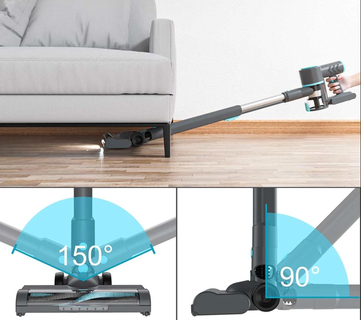 Aspirateur Balai RK Essentials 6 En 1 - Aspirateur Balai Sans Sac Sur Batterie - Best Seller Dustbuster - Aspirateur à Main Avec Poignée - Zwart - Blauw 10 Aspirateur Balai RK Essentials 6 En 1 - Aspirateur Balai Sans Sac Sur Batterie - Best Seller Dustbuster - Aspirateur à Main Avec Poignée - Zwart - Blauw – Image 8