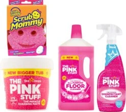 Le Nettoyant Désinfectant Pink Cleaner - Le Nettoyant Salle De Bain Pink Cleaner - La Coller Nettoyante Pink Stuff Et La Maman De Gommage Original