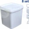 8 X Seau Blanc Carré Avec Couvercle - 5,5 Litres Avec Fermeture Garantie - Convient Au Congélateur Et Au Lave-vaisselle - Convient Aux Aliments Et Non Alimentaires - Produit Aux Nederland -Nettoyage Produits Boutique 1200x1066 2