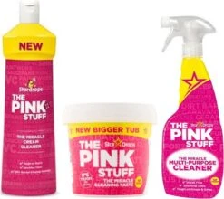 Stardrops 3x The Pink Stuff - The Wonder Cleaner - Nettoyant Tout Usage Spray - Pâte Nettoyante Large 850g - Respectueux De L'environnement - Ménage