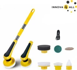 Spin Scrubber - Brosse De Lavage Avec Manche Télescopique - Brosse De Nettoyage électrique 6 En 1 - Brosse De Lavage De Voiture