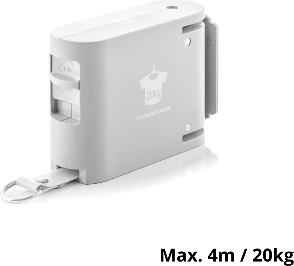 Corde à Linge Extensible - Corde à Linge - Extensible Jusqu'à 4 Mètres - Prise Ferme Jusqu'à 20 Kg - Corde à Linge à Rouleaux - Corde à Linge - Y Compris Les Accessoires De Montage 4 Corde à Linge Extensible - Corde à Linge - Extensible Jusqu'à 4 Mètres - Prise Ferme Jusqu'à 20 Kg - Corde à Linge à Rouleaux - Corde à Linge - Y Compris Les Accessoires De Montage – Image 2