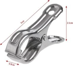 FSW-Products - 2 Pièces - Pinces à Épingles à Linge - Acier Inoxydable - Crochets à Vêtements - Longueur 5cm - Pinces Photo - Pinces à Cartes - Crochets à Serviettes - Acier - Argent - Pince - Corde à Linge -Nettoyage Produits Boutique 1200x1085 3