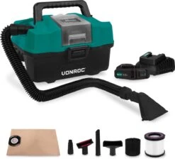 Aspirateur Universel Compact VONROC - 20V - Incl. Diverse Accessoires, 2 Batteries 2,0 Ah Et Chargeur Rapide