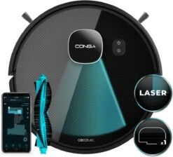 Technologie Laser Cecotec Conga Eternal MAX X-Treme, 3000 Pa, Autonomie 110 Min, 3 Niveaux De Puissance Et Niveaux De Remplissage, Multifonction