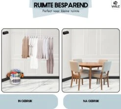 W&Z Corde à Linge Extensible - Corde à Linge - Corde à Linge Extensible - Fil De Séchage En Rouleau - Fil De Fil à Linge Avec Âme En Acier - Longueur De Séchage 8,4 M - Zwart -Nettoyage Produits Boutique 1200x1088