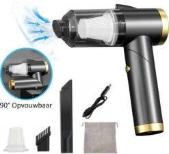 Dr. Wonder Handheld Thief Sans Fil - Aspirateur à Main Pliable - Solide Et Liquide - Rechargeable Par USB - Nettoyant Pour Poils D'animaux - Zwart